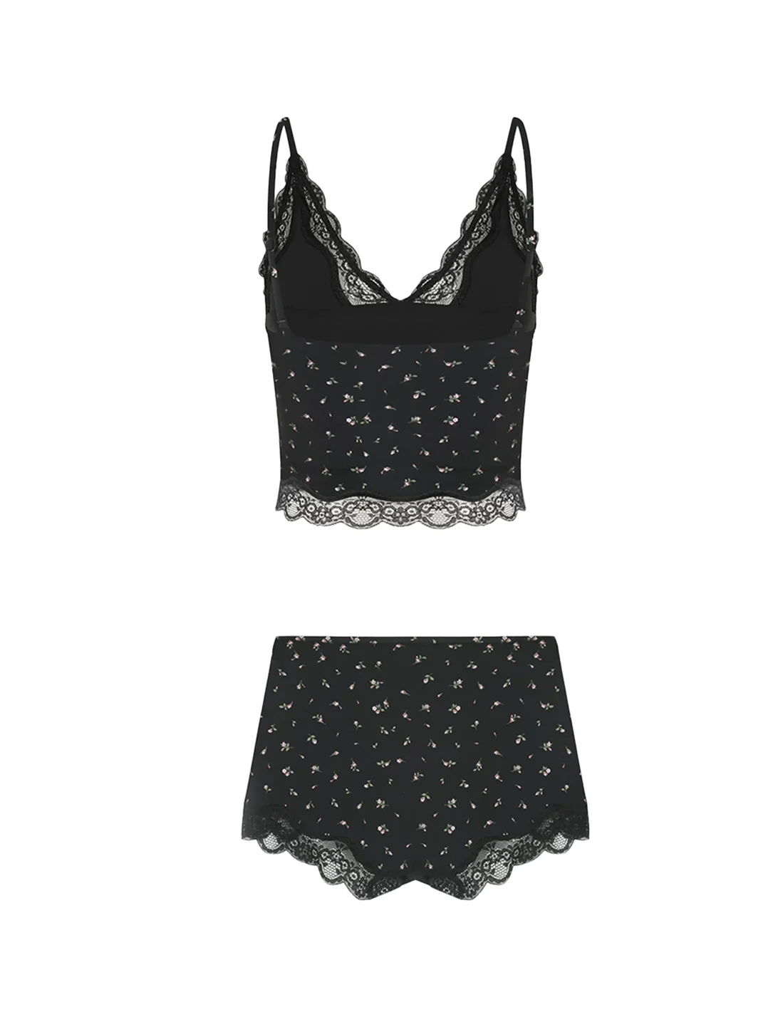 Anna aneae | Floral Lace Trim Camisole Shorts Set