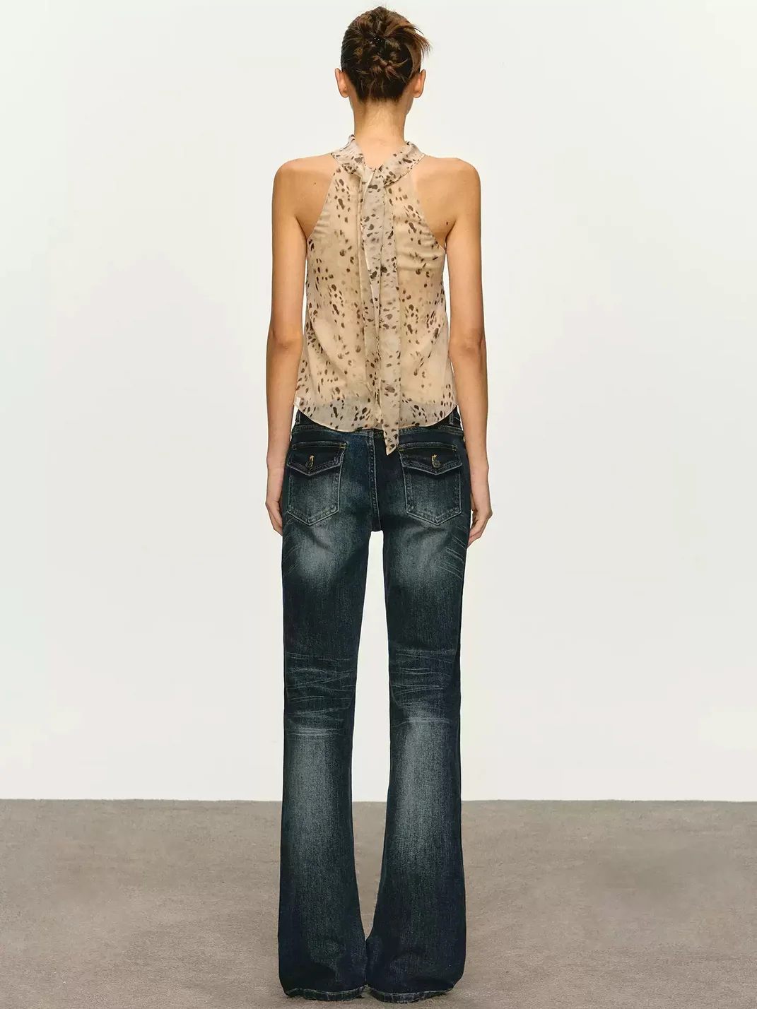 Anna aneae | Vintage Leopard Chiffon Halter Tank Top