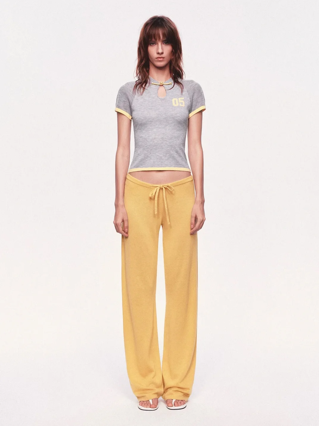 Ayo | Contrast Trim Fitted Cropped Number T-Shirt