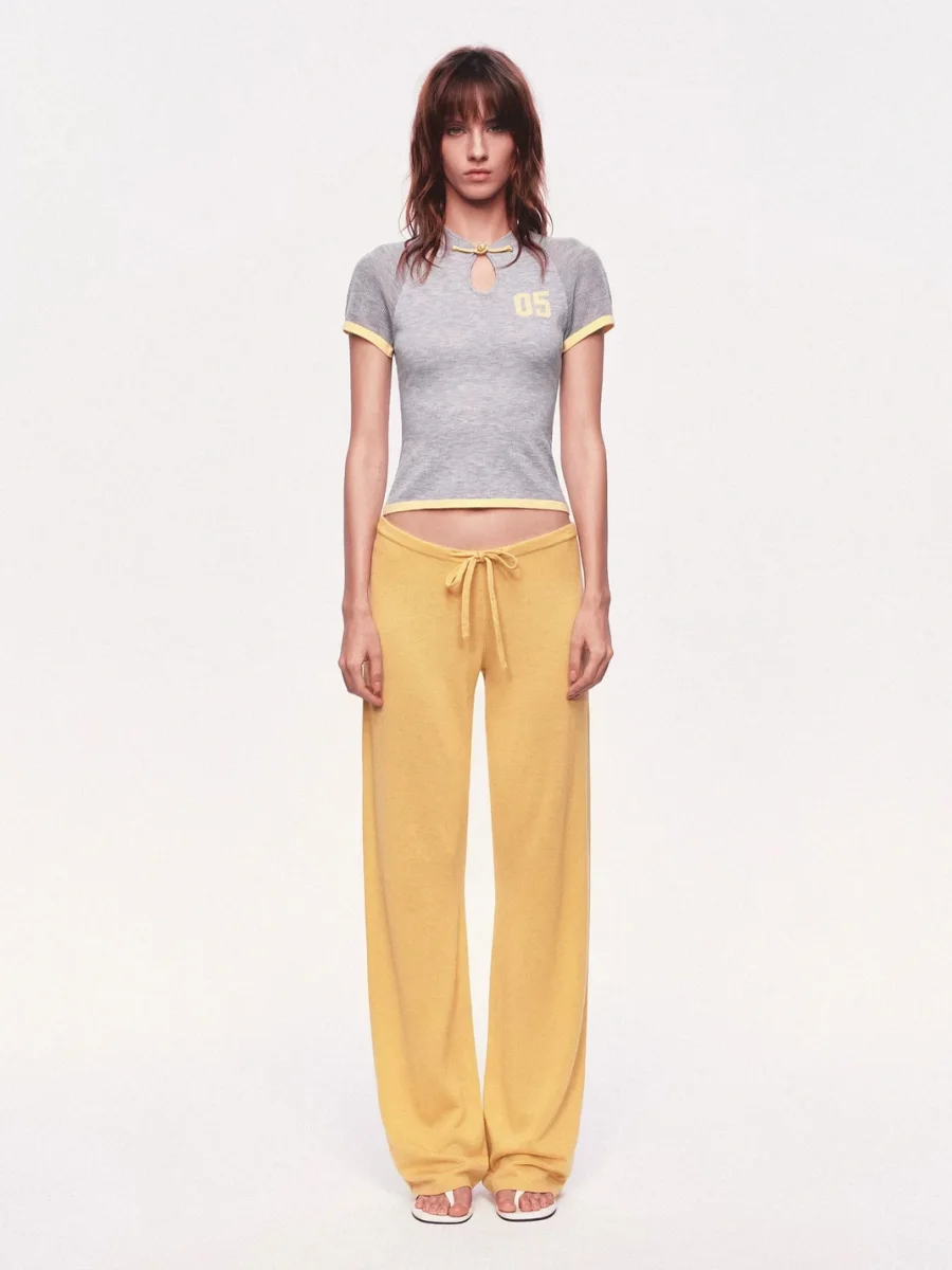 Ayo | Contrast Trim Fitted Cropped Number T-Shirt - 3