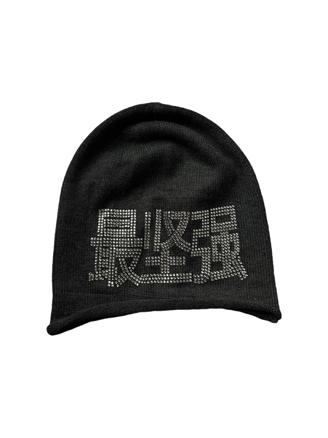 YQTRKZ | Wool Blend Rhinestone Slouch Beanie