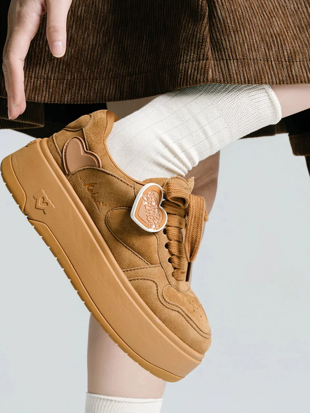 PINKAMOR | Women's Brown Platform Skate Sneakers