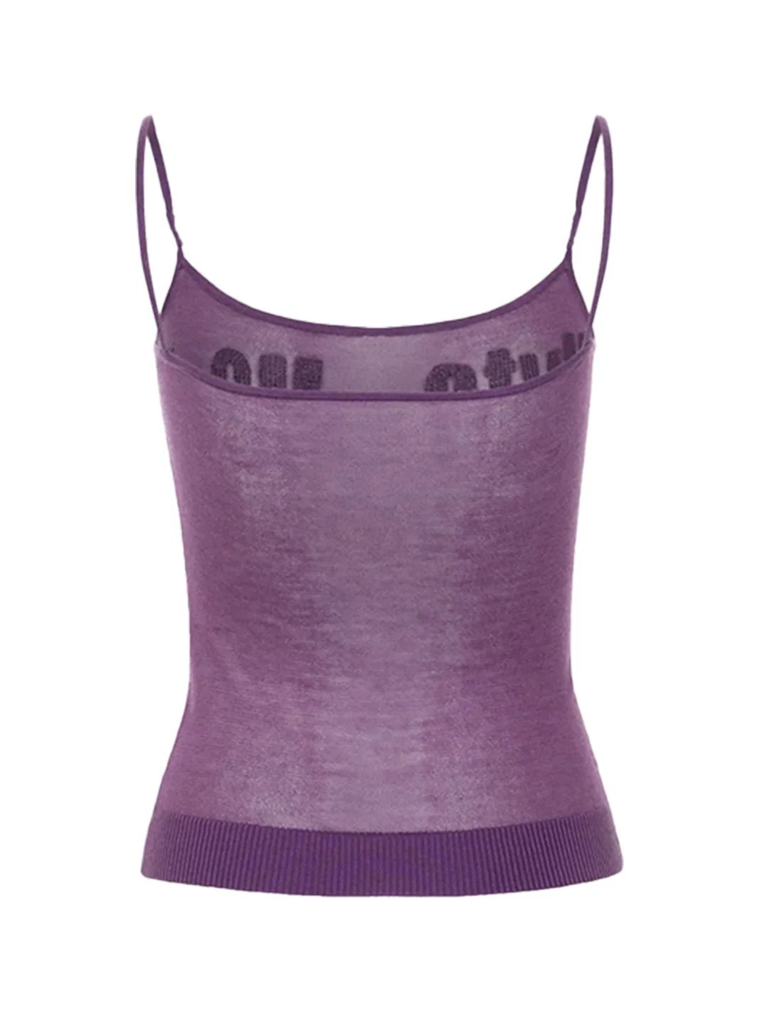 HYTE MOLY | Rhinestone Letter Sheer Knit Tank Top