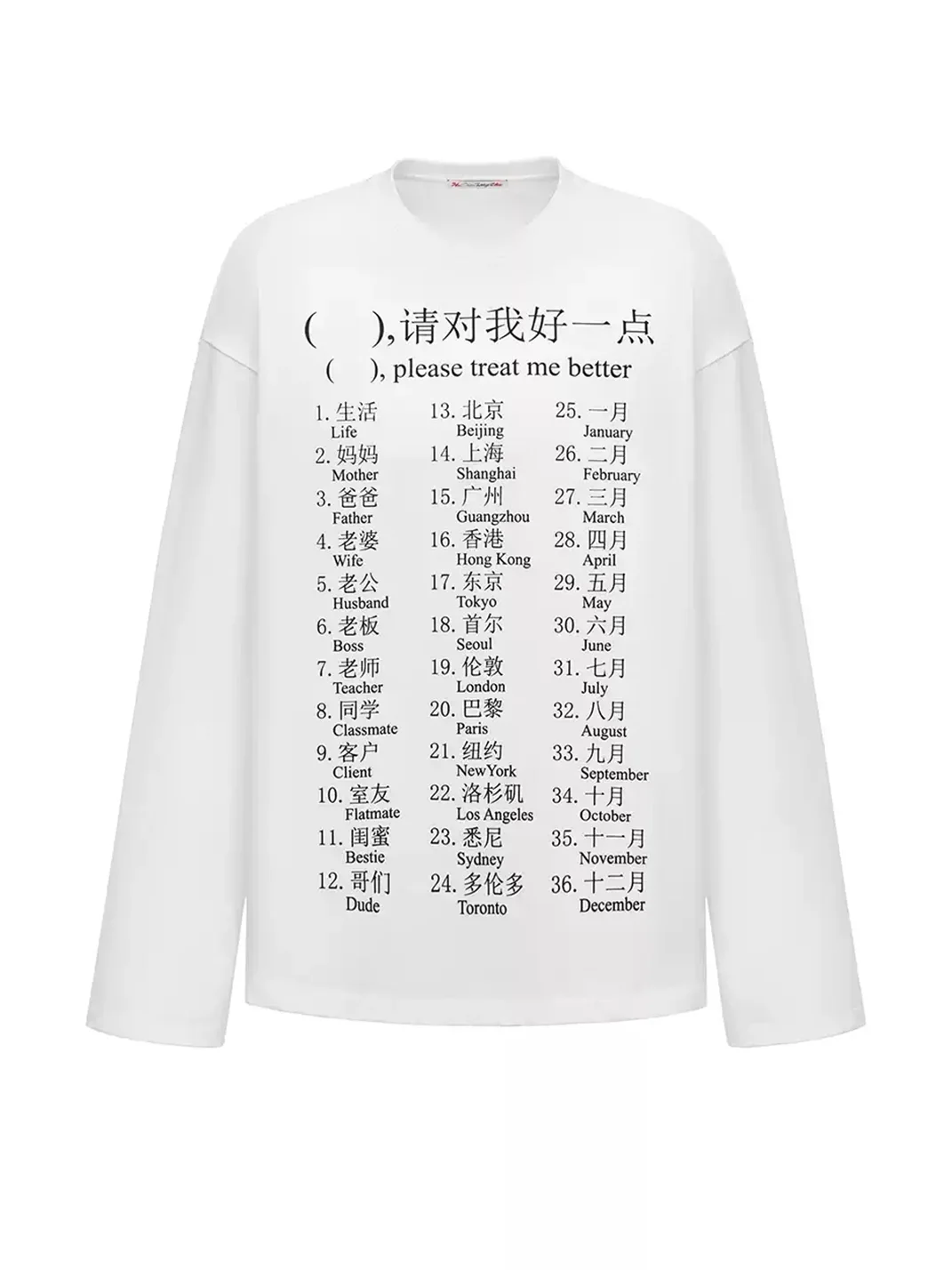 HuDieGongZhu | Oversized Long Sleeve Graphic T-Shirt
