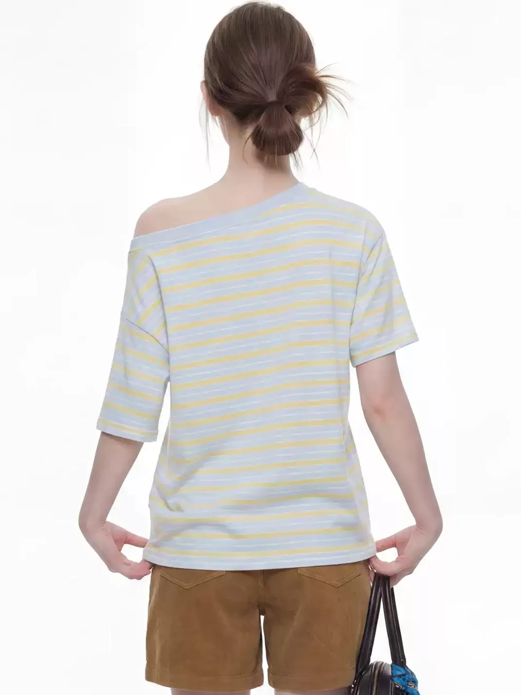 Wonderful Story | Women's Striped Wide Neck T-Shirt