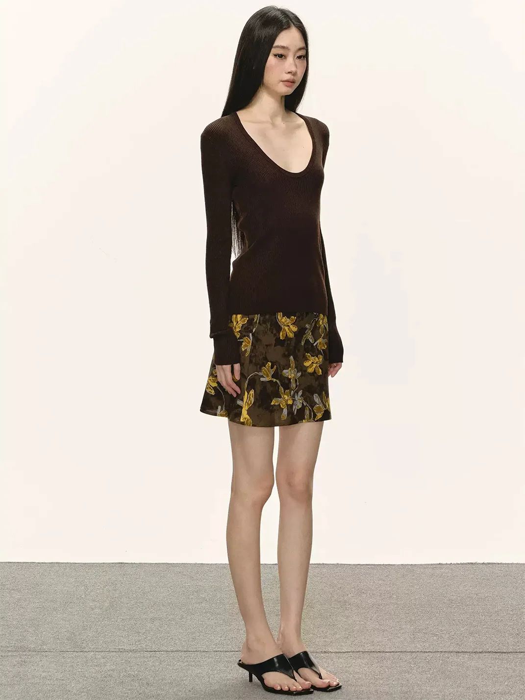 Anna aneae | Floral High-Waisted A-Line Mini Skirt