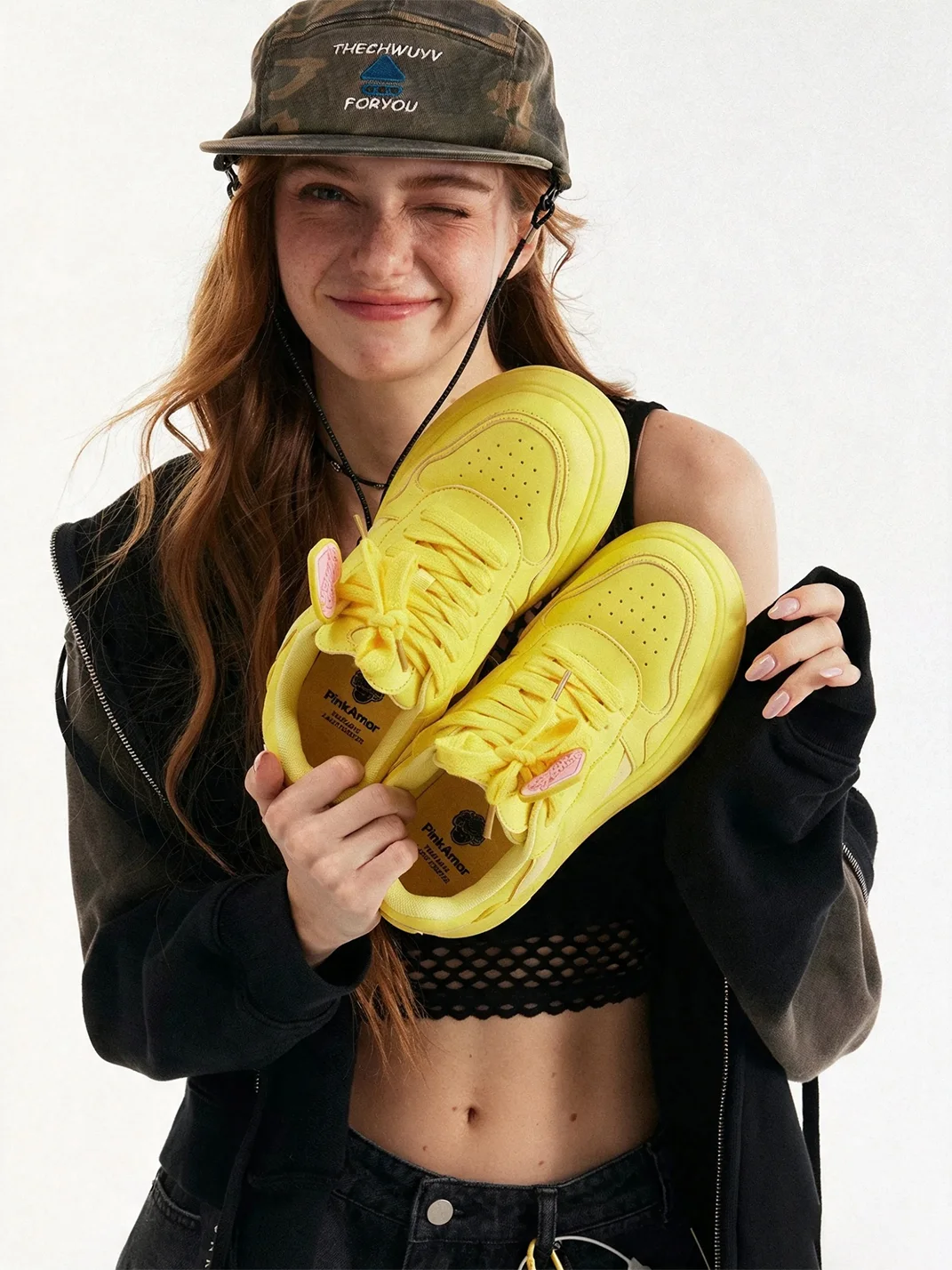 PINKAMOR | Yellow Cupid Platform Casual Sneakers