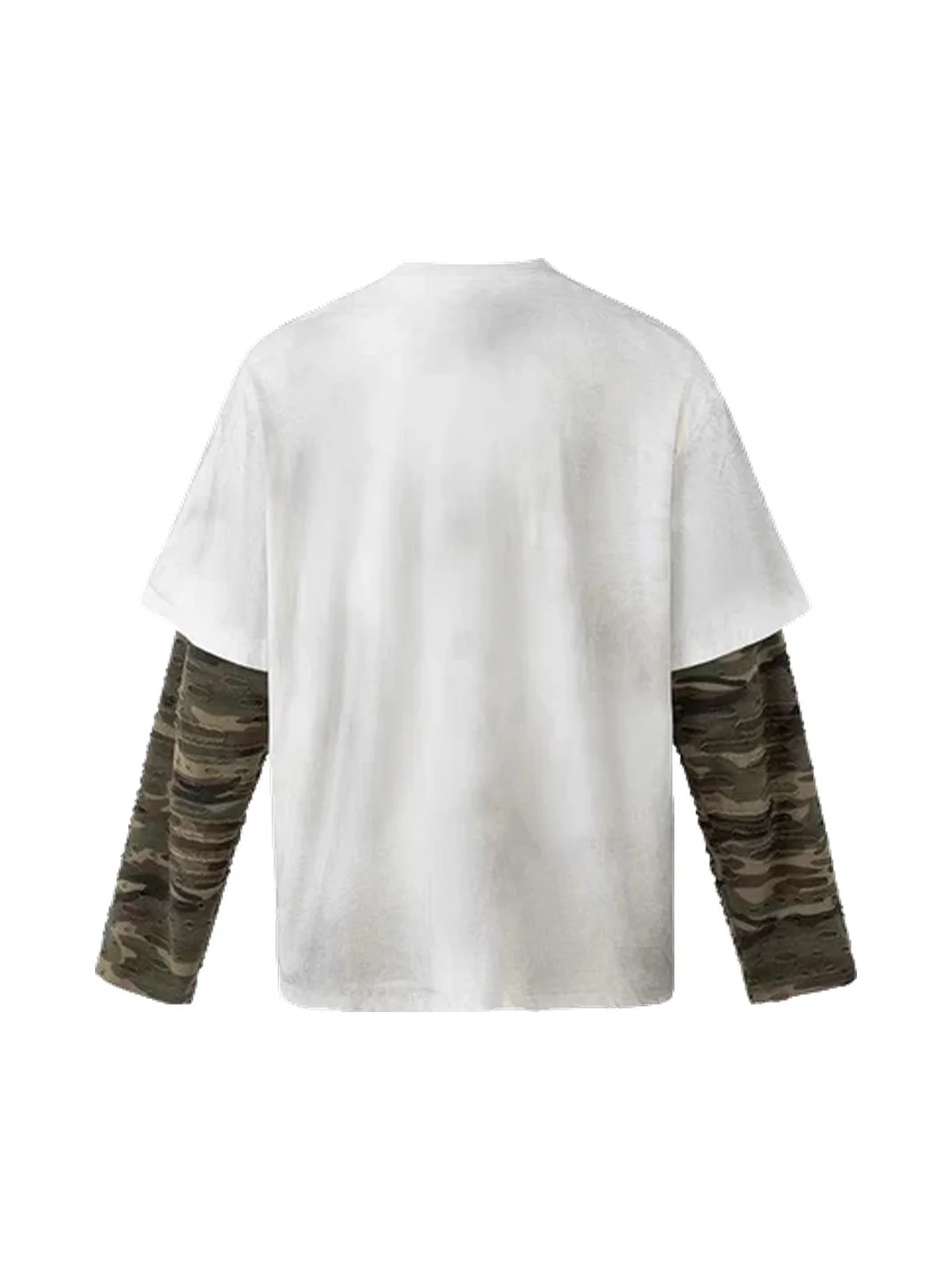 Wonderful Story | Vintage Distressed Camouflage Fake-Layer T-Shirt