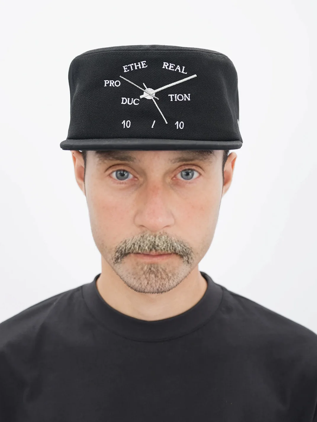 ETHEREAL PRODUCTION | Embroidered Clock Flat Brim Baseball Cap