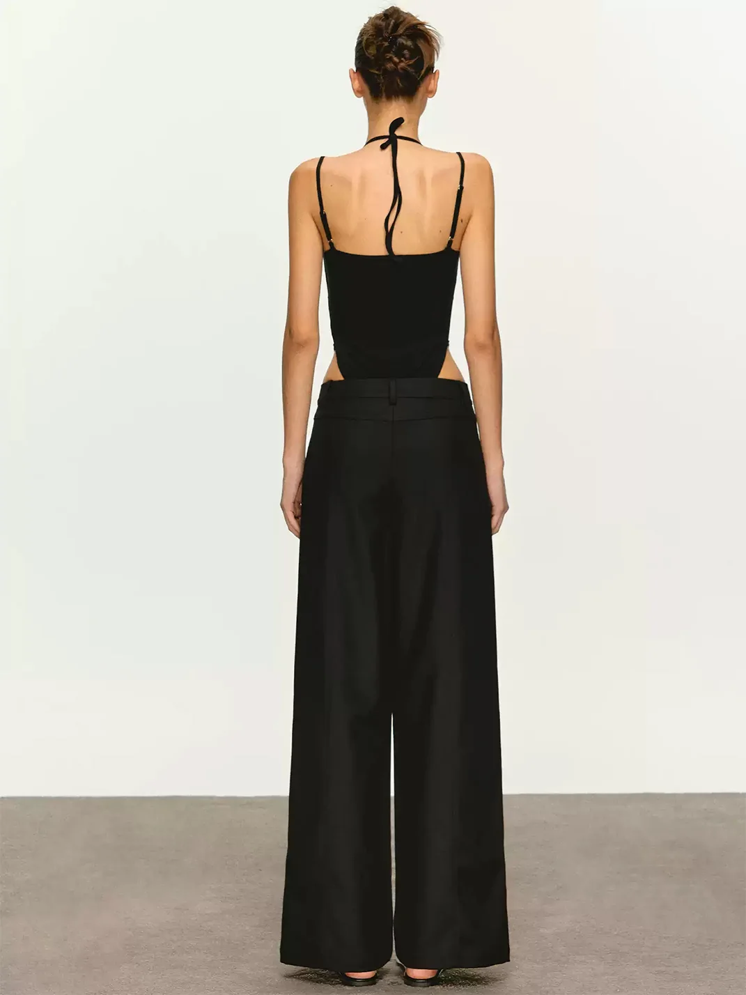 Anna aneae | Lace Spliced Halter Jumpsuit Tank Top