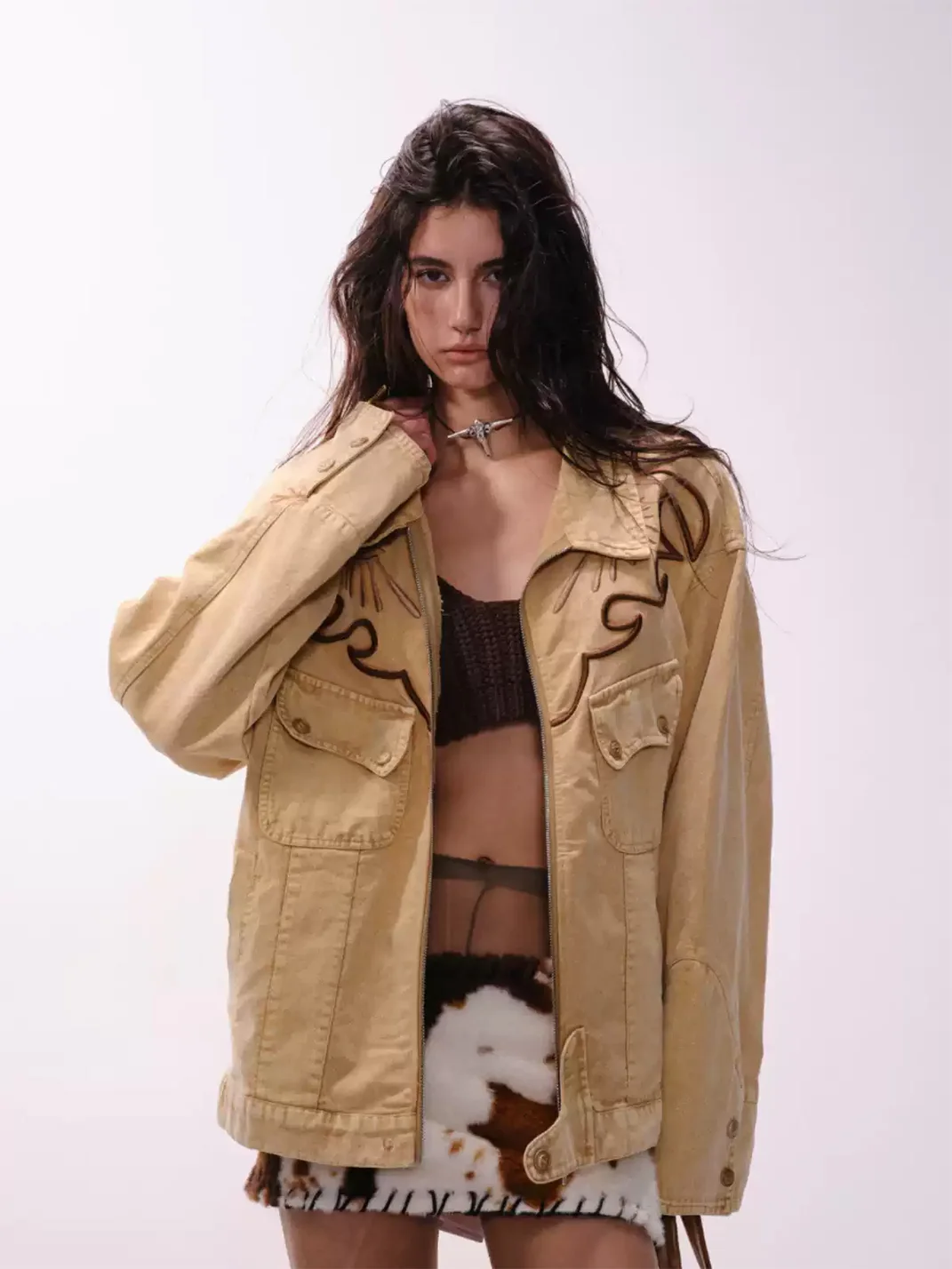 Wonderful Story | Vintage Western Embroidered Denim Jacket