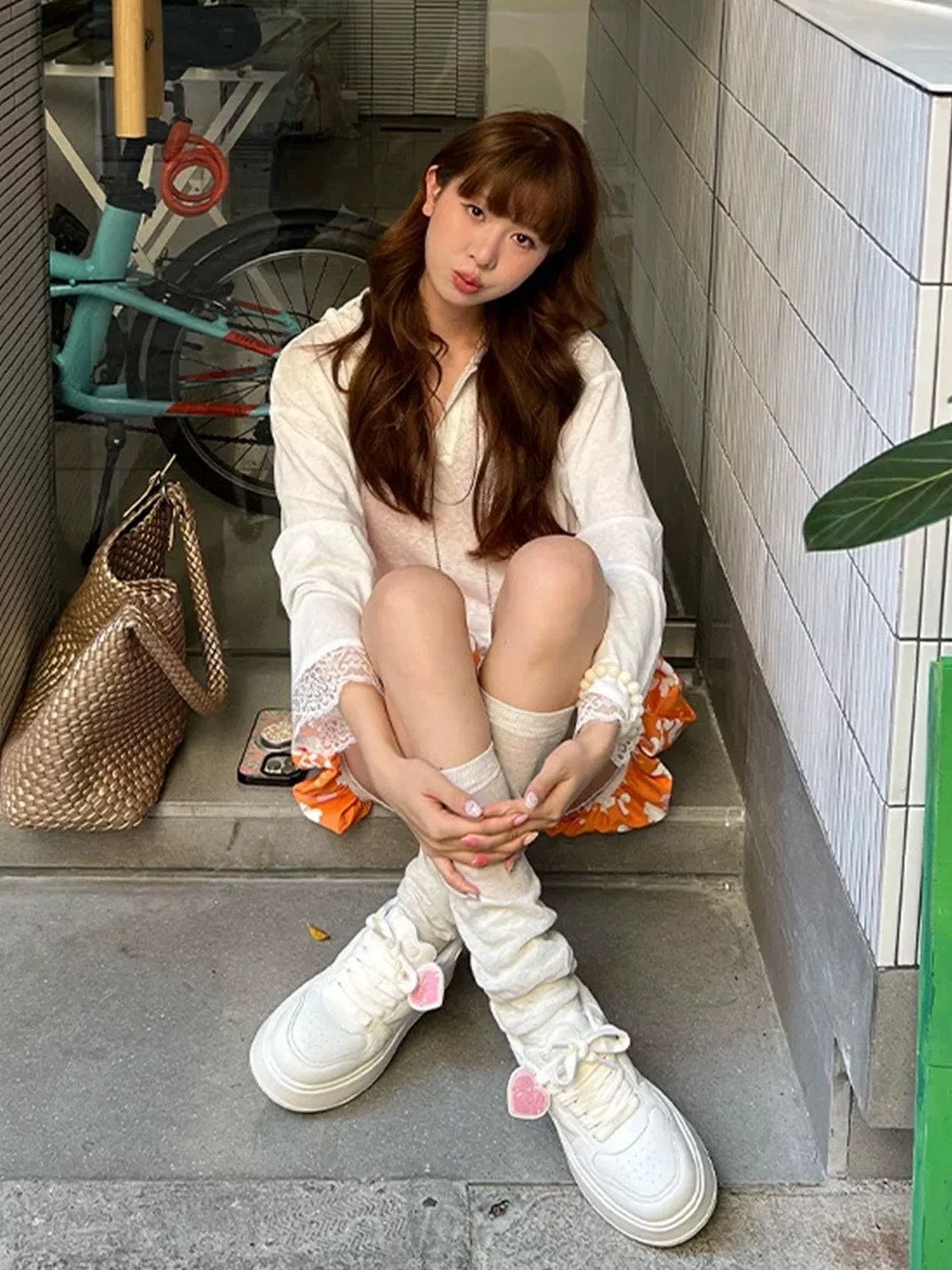 PINKAMOR | Women's Heart Platform Skate Sneakers