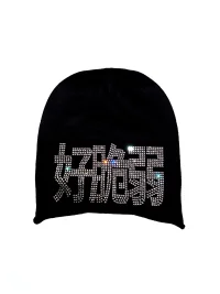 YQTRKZ | Rhinestone Slouchy Wool Blend Beanie