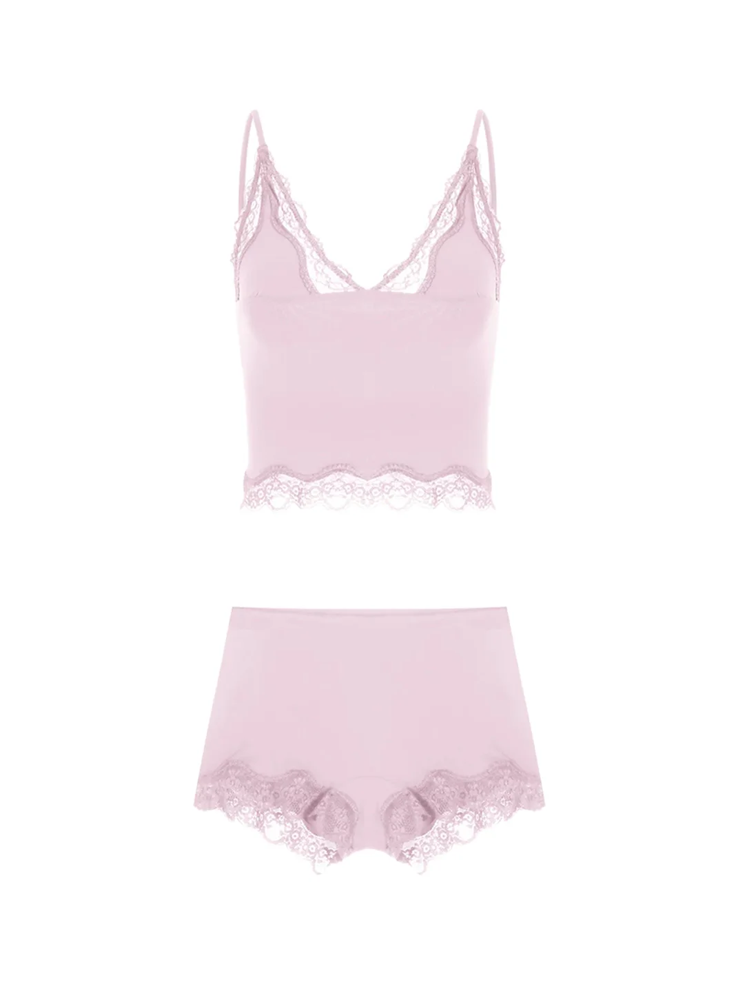 Anna aneae | Floral Lace Trim Camisole Shorts Set
