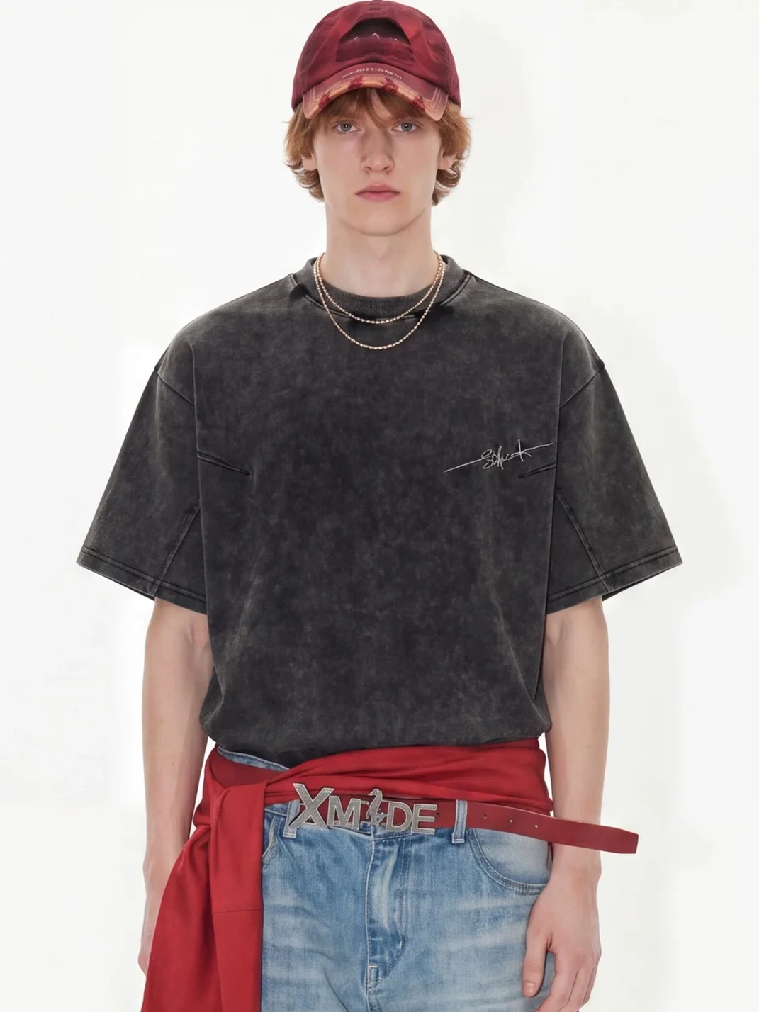 Wonderful Story | Vintage Washed Embroidered Drop Shoulder T-Shirt