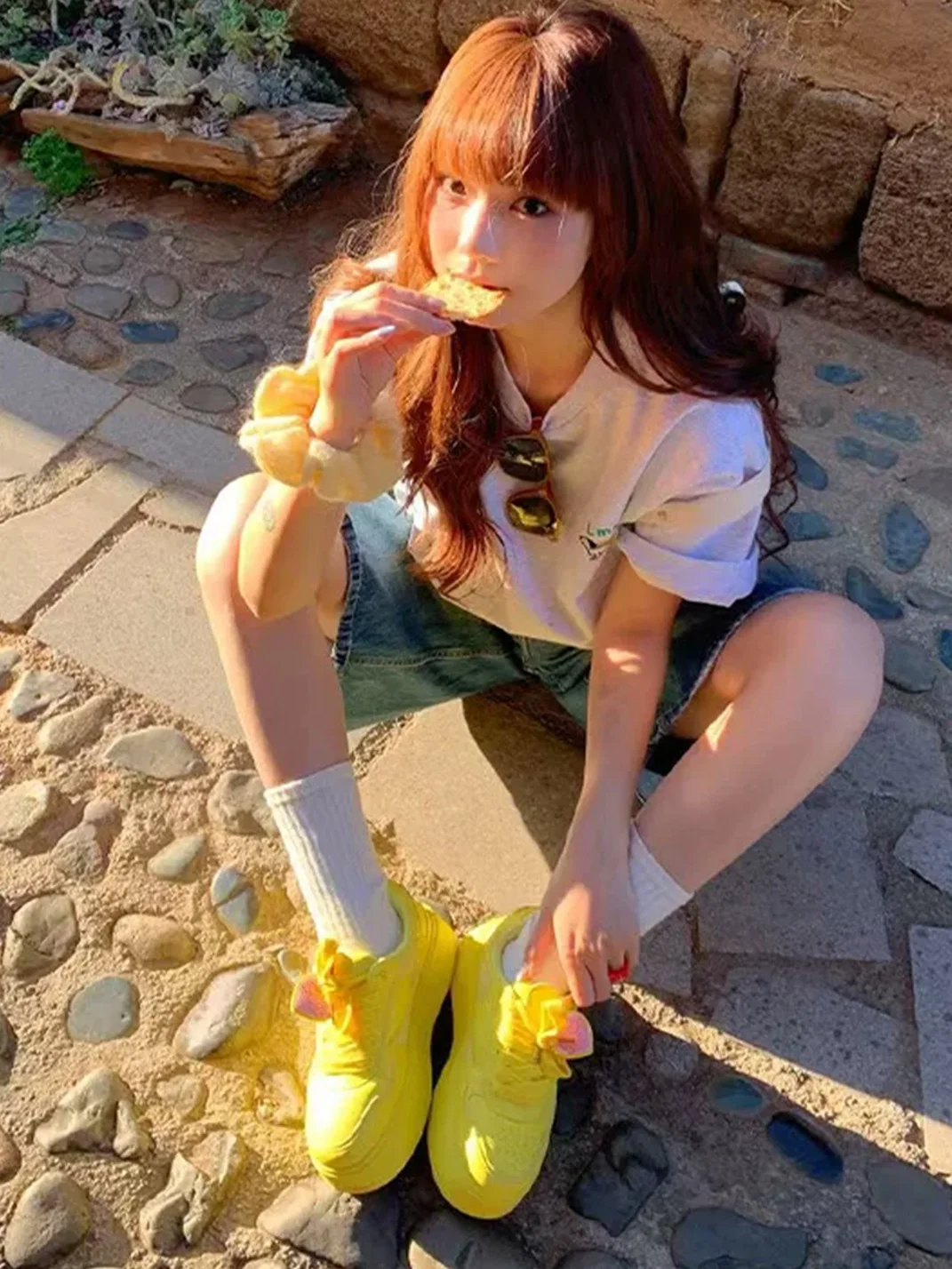 PINKAMOR | Yellow Cupid Platform Casual Sneakers