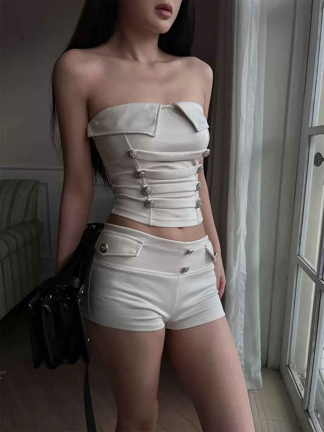 HYTE MOLY | Women's Lapel Bustier Shorts Set