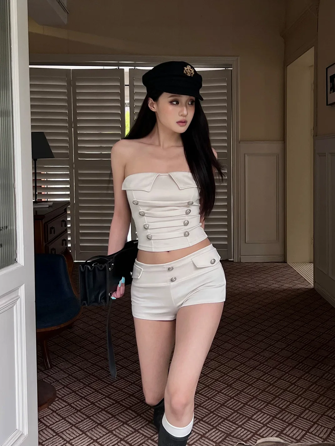 HYTE MOLY | Women's Lapel Bustier Shorts Set