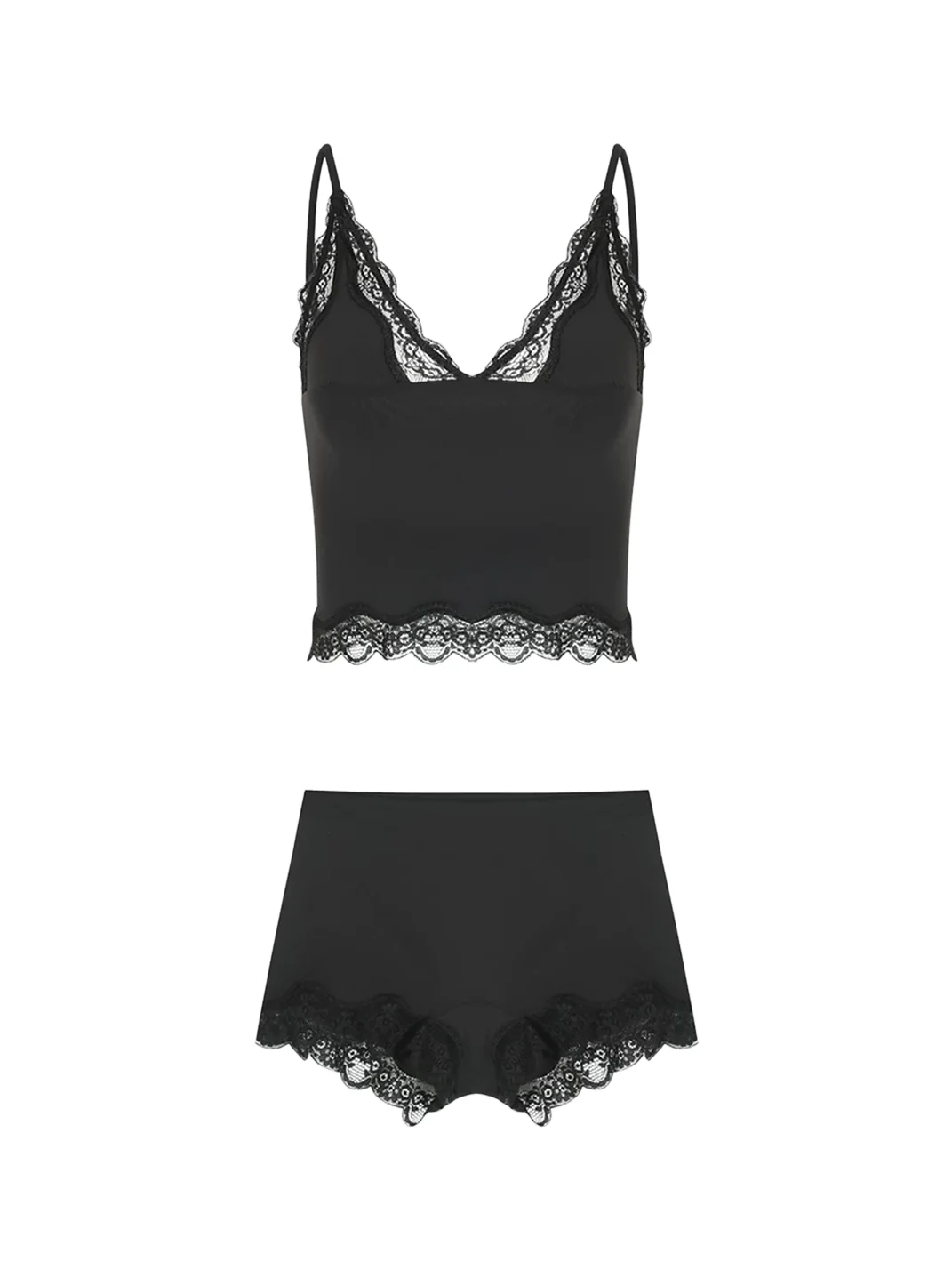 Anna aneae | Floral Lace Trim Camisole Shorts Set