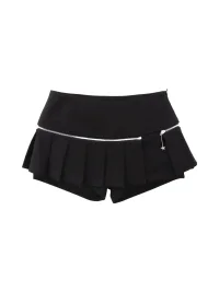 ONNASENSHI | Detachable Pleated Low-Rise Mini Skort