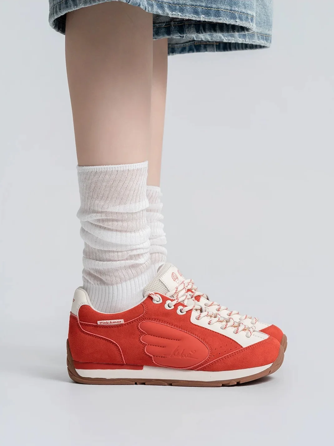 PINKAMOR | Red Winged Retro Sneakers