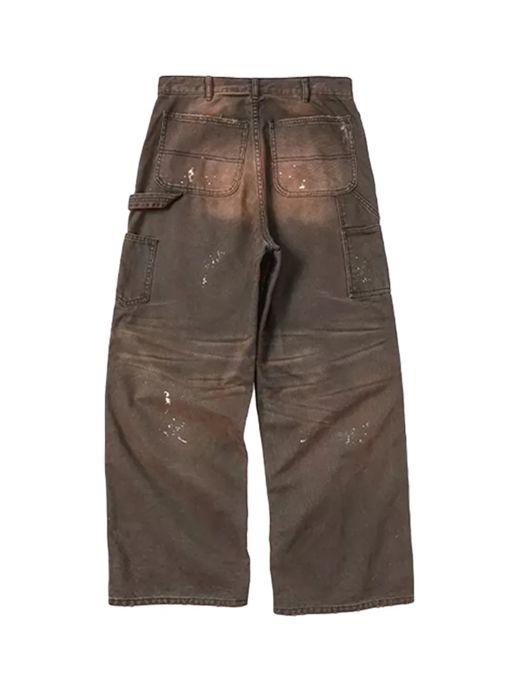 AvinMade | Distressed Double Knee Wide Leg Workwear Pants