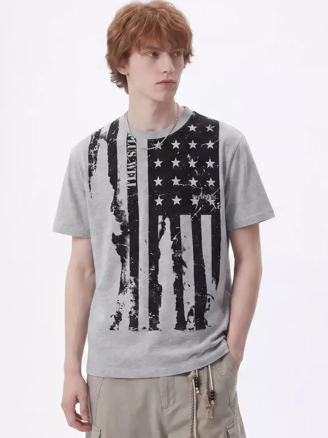 Wonderful Story | Distressed Flag Print T-Shirt