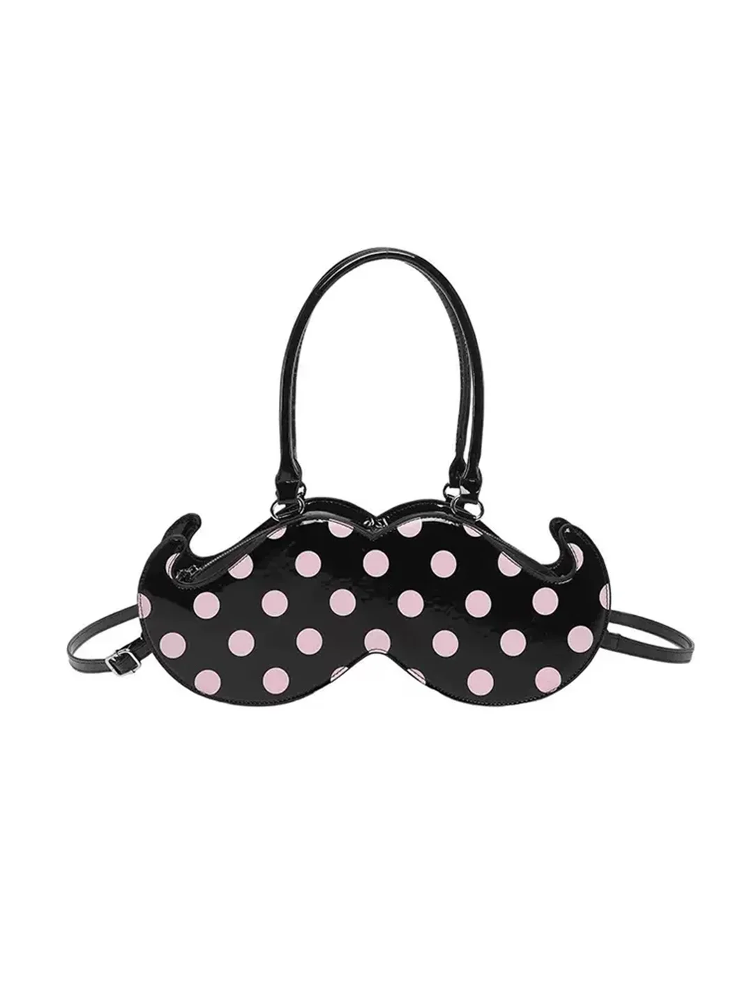 YWEMWZ | Mustache-Shaped Polka Dot Crossbody Handbag