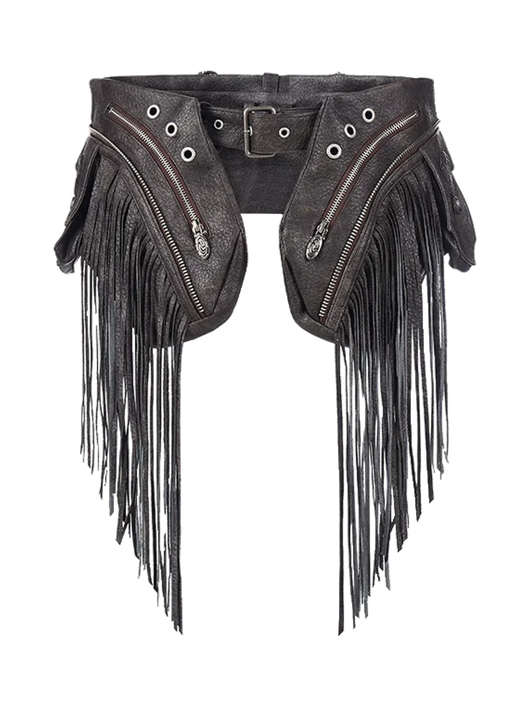 PERSONSOUL | Leather Fringe Waist Bag Belt
