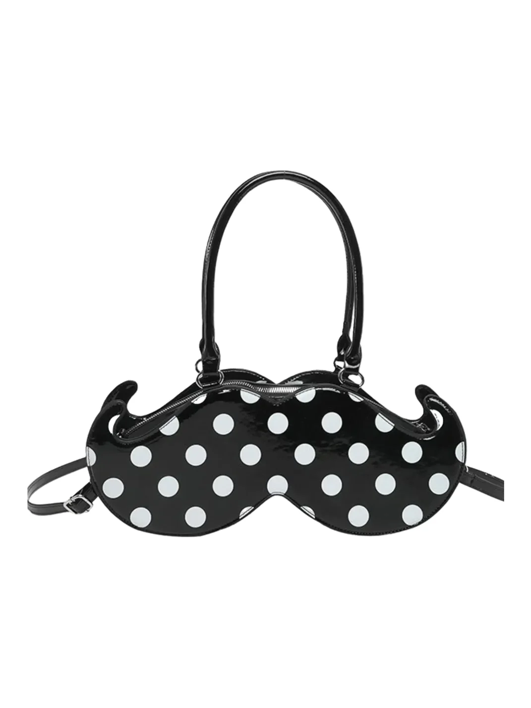 YWEMWZ | Mustache-Shaped Polka Dot Crossbody Handbag