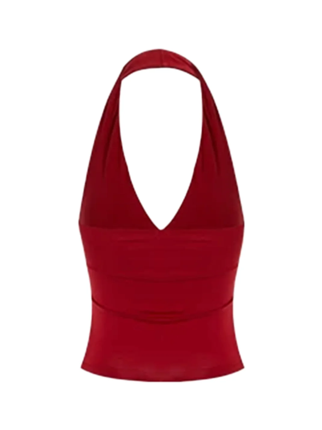 Anna aneae | Women's Halter V-Neck Cropped Tank Top