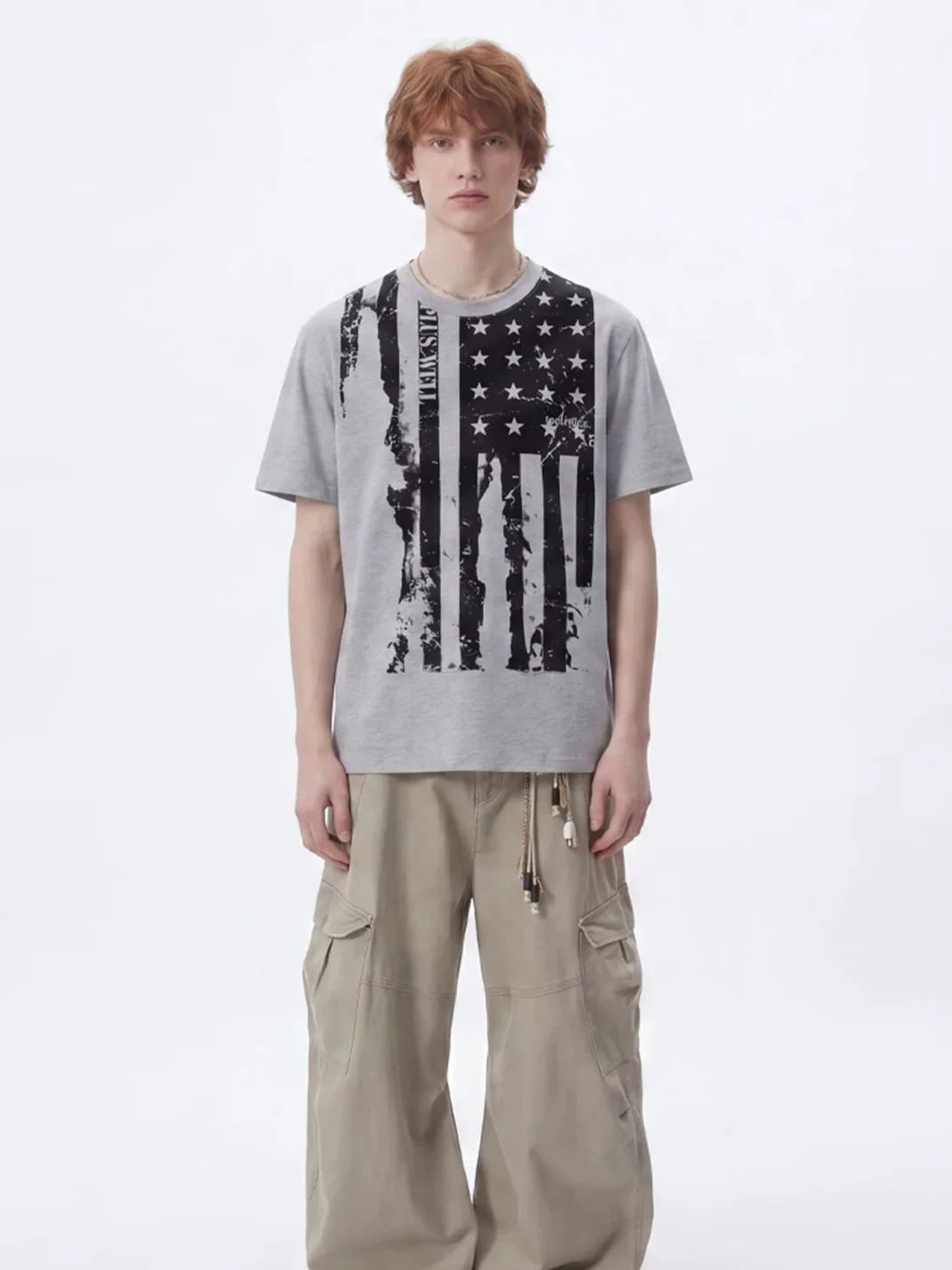 Wonderful Story | Distressed Flag Print T-Shirt