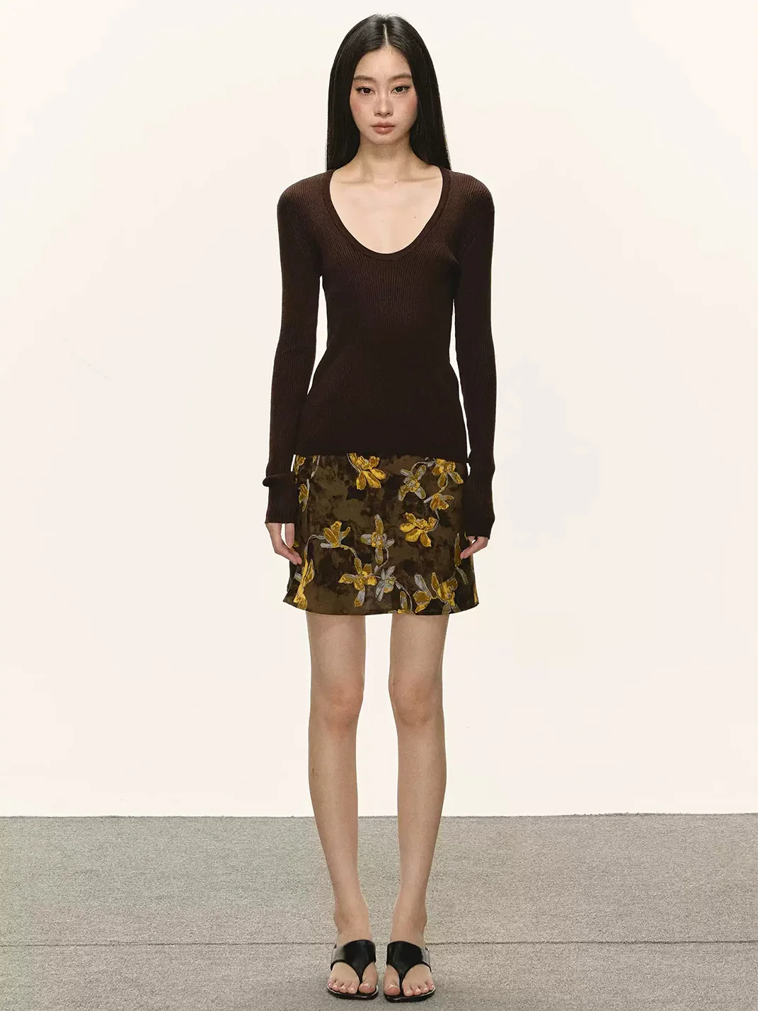 Anna aneae | Floral High-Waisted A-Line Mini Skirt