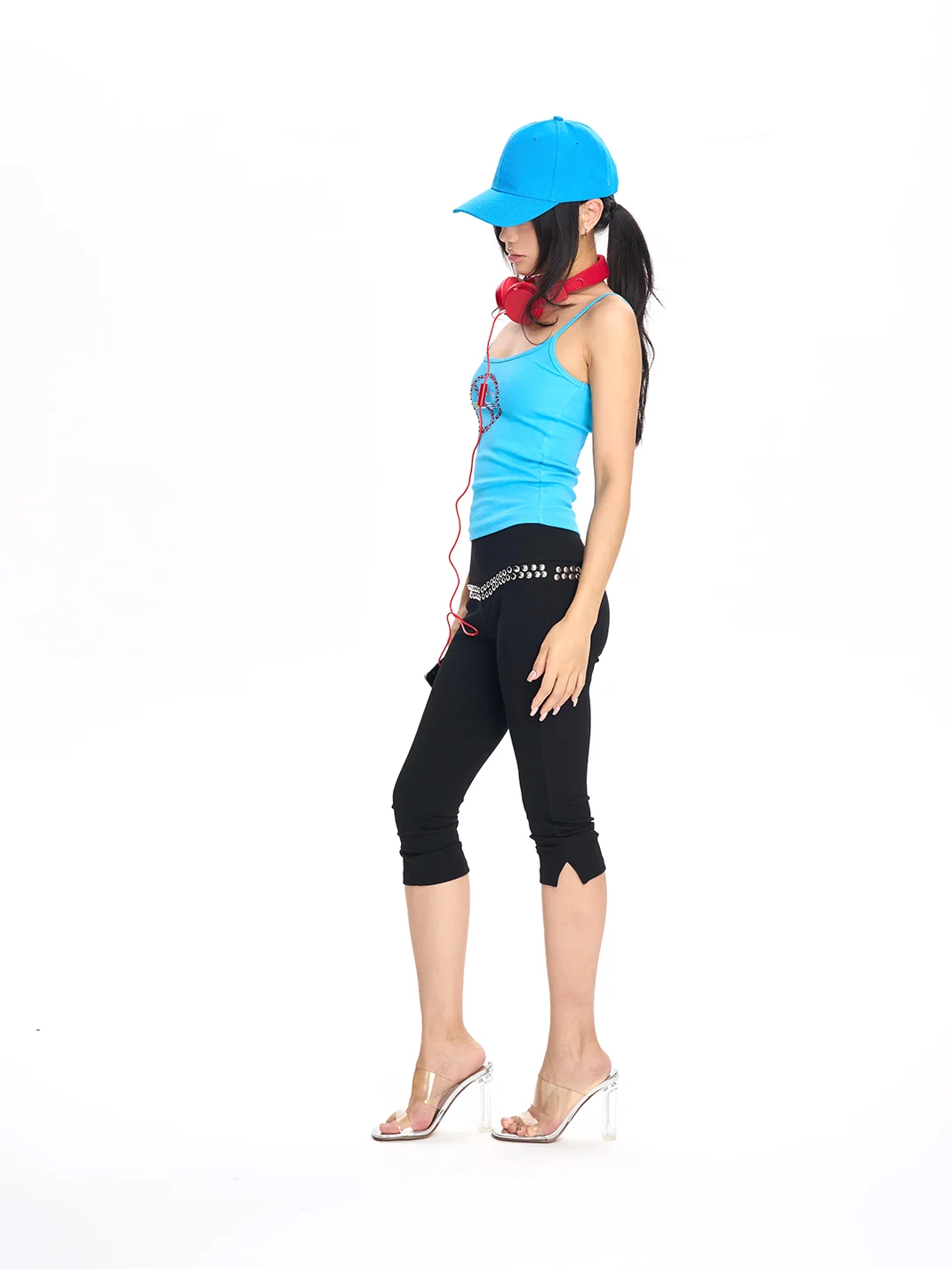 ONNASENSHI | Rhinestone No Smoking Fitted Camisole