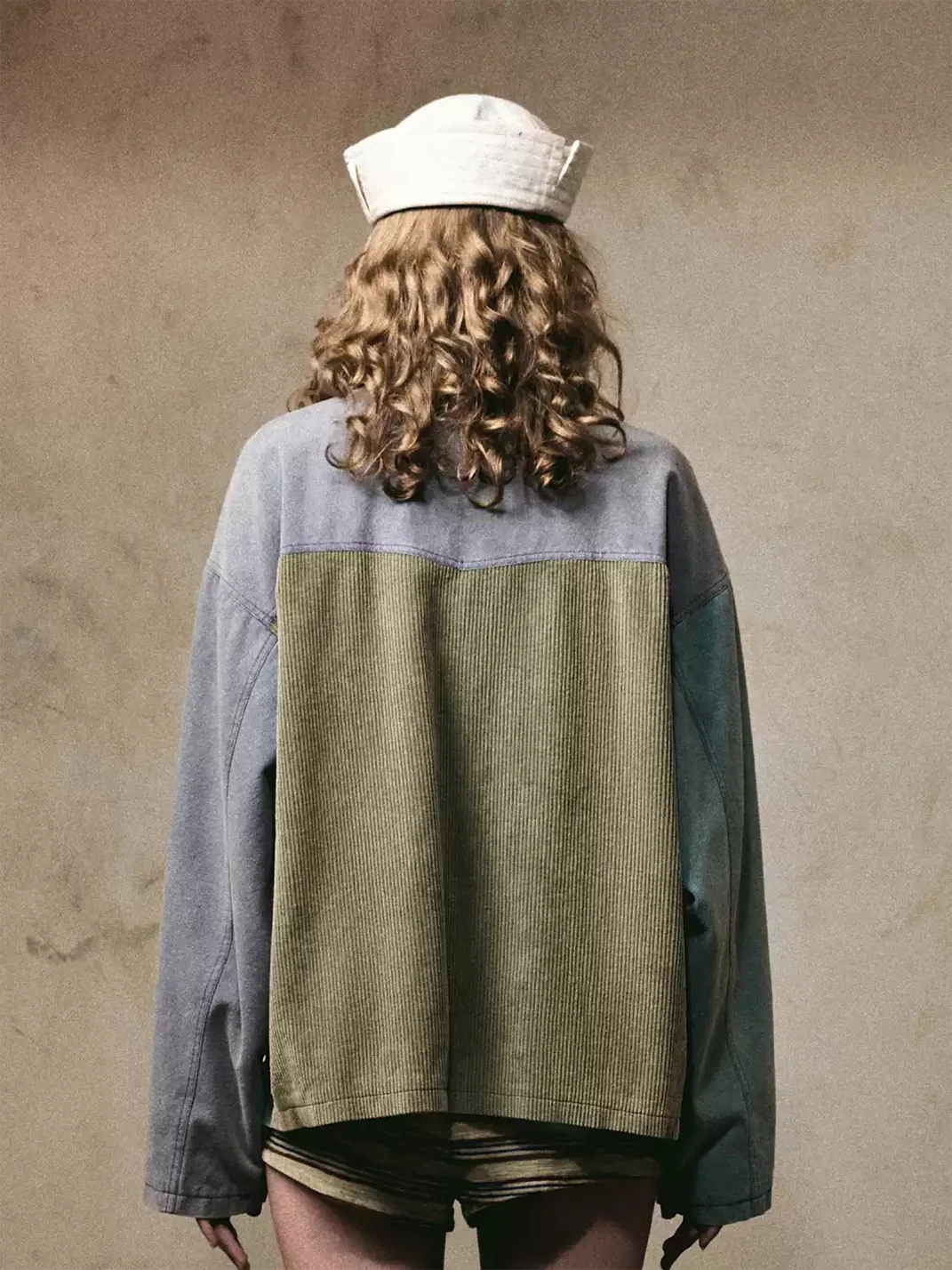 Wonderful Story | Asymmetrical Patchwork Cotton Workwear Jacket