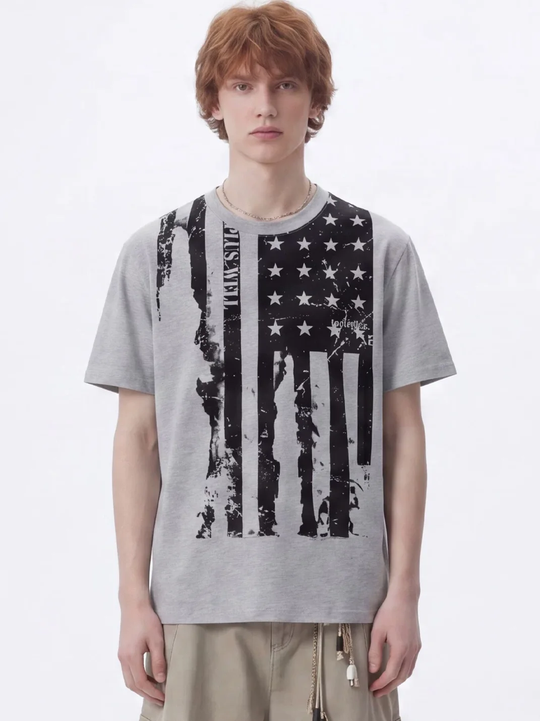 Wonderful Story | Distressed Flag Print T-Shirt