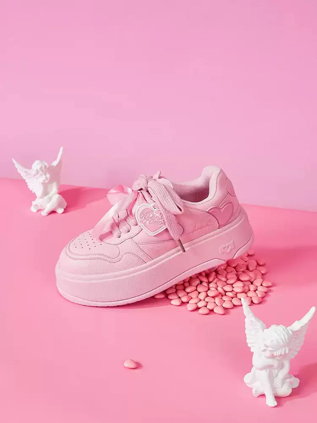PINKAMOR | Women's Pink Cupid Platform Skate Sneakers