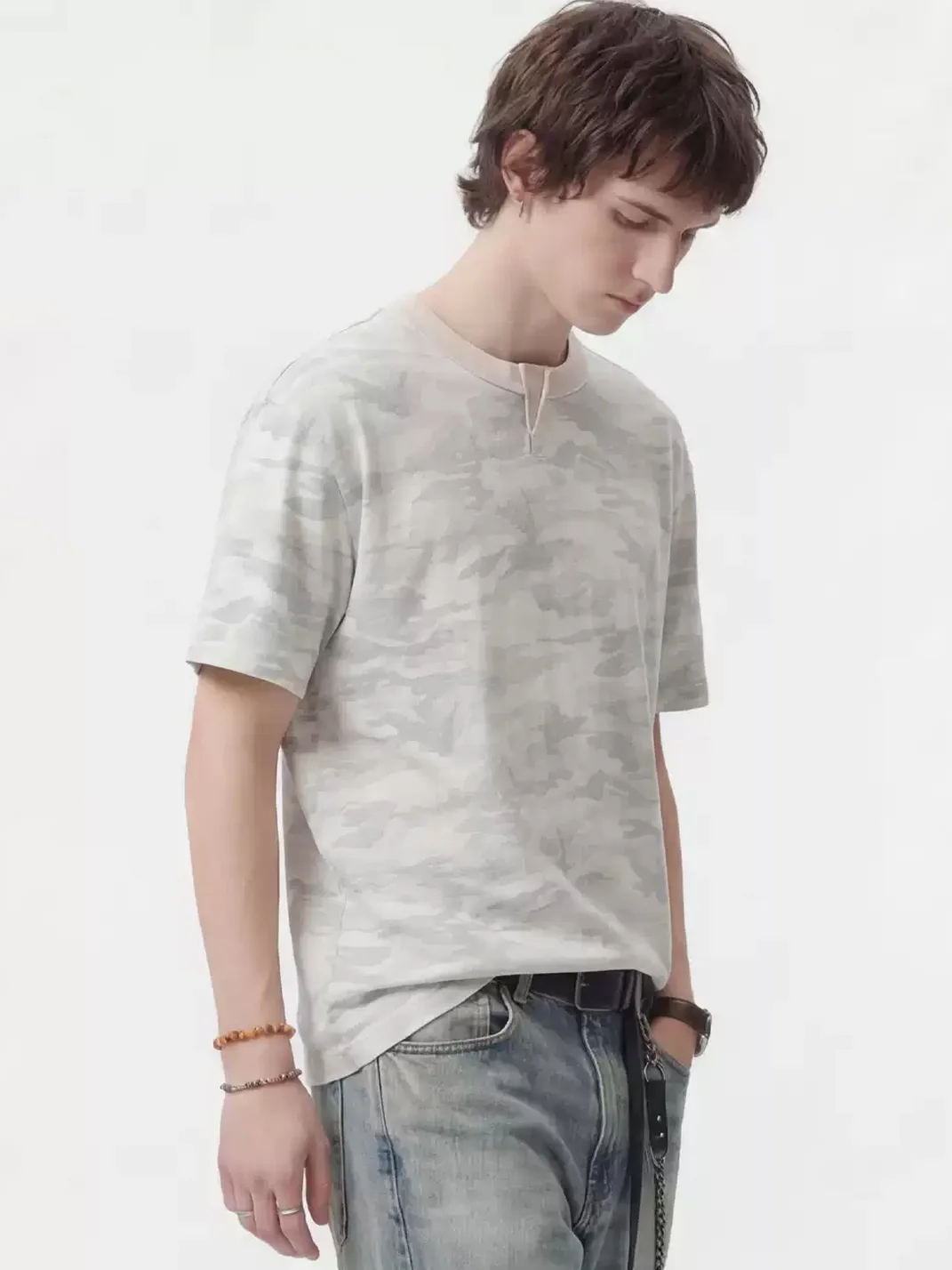 Wonderful Story | American Camouflage Henley T-Shirt