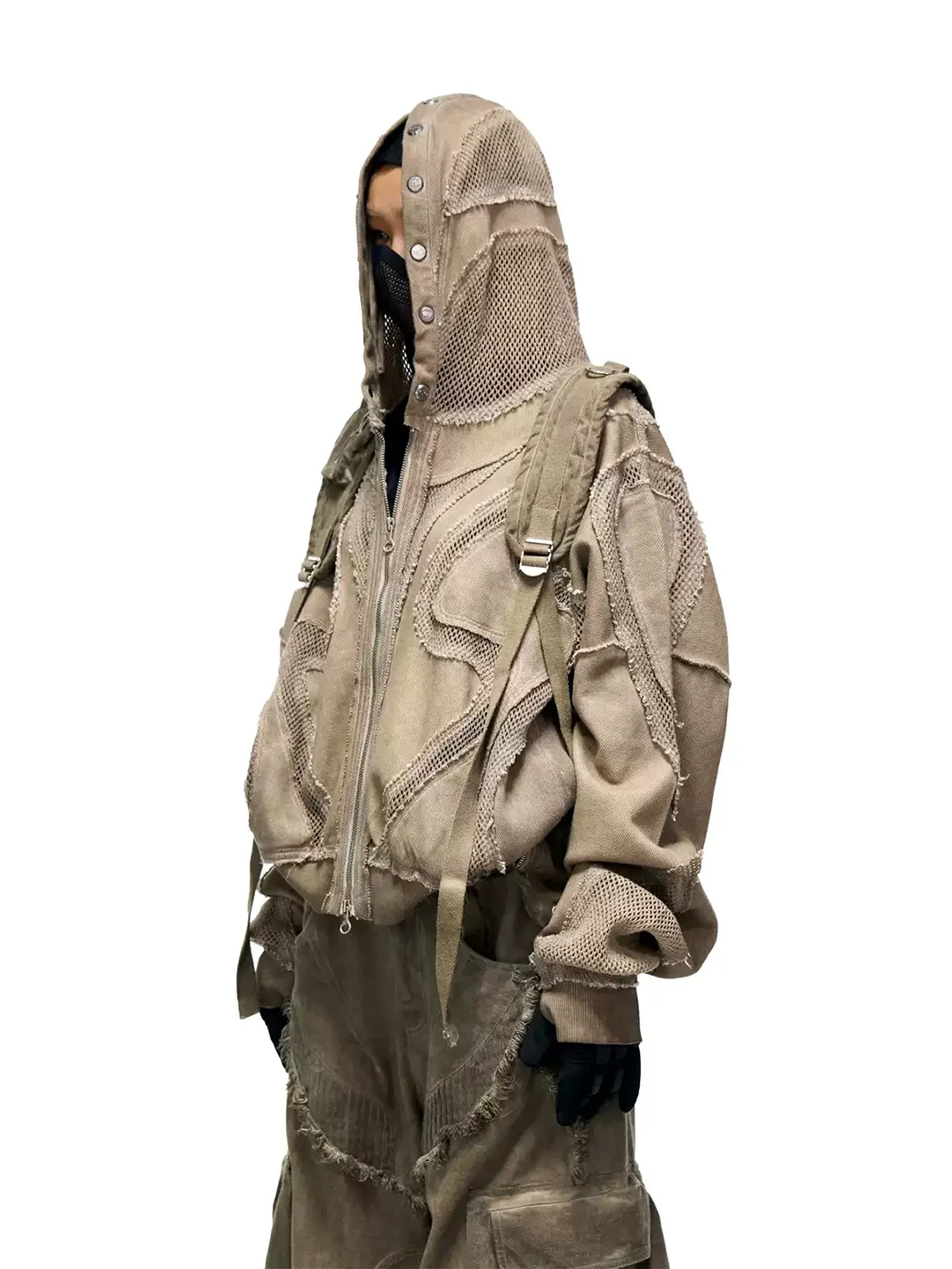 PERSONSOUL | Deconstructed Garment Dyed Zip Hoodie