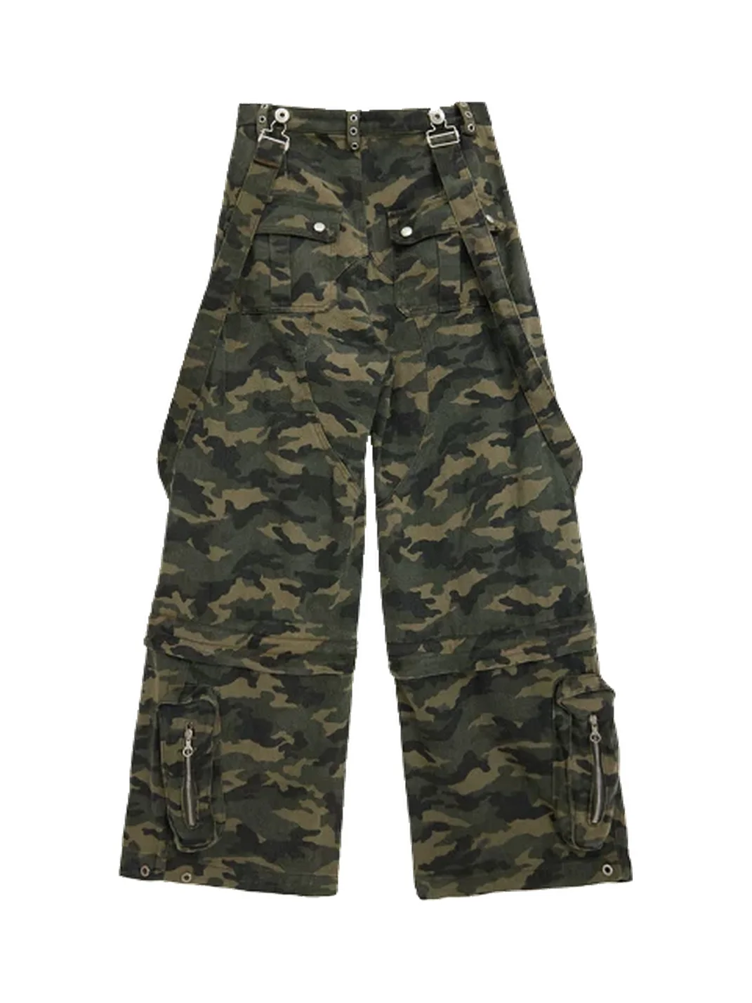 PERSONSOUL | Three-In-One Detachable Camouflage Bib Cargo Pants