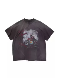 AvinMade | Loose Fit Motorcycle Rider Print T-Shirt