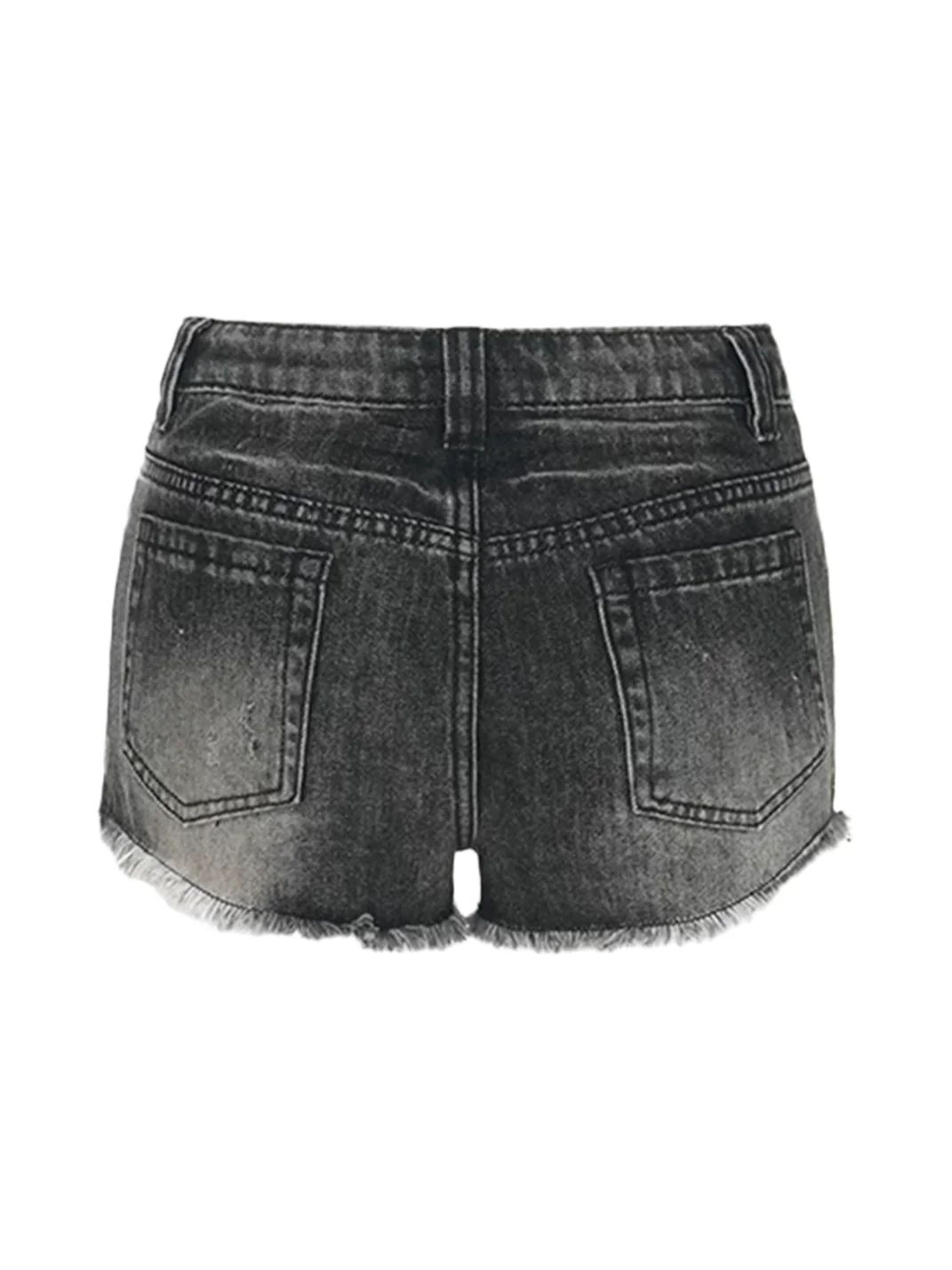 HYTE MOLY | Distressed Low-Rise Frayed Denim Shorts