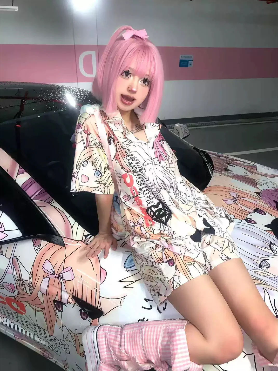 Selfish Ghost | Anime Print Short Sleeve Pajama Set