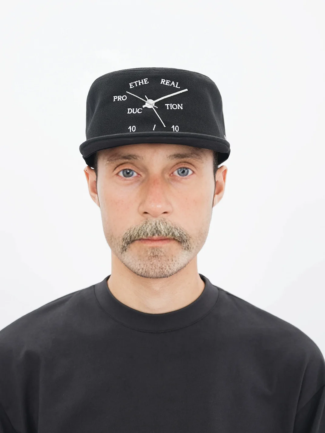 ETHEREAL PRODUCTION | Embroidered Clock Flat Brim Baseball Cap