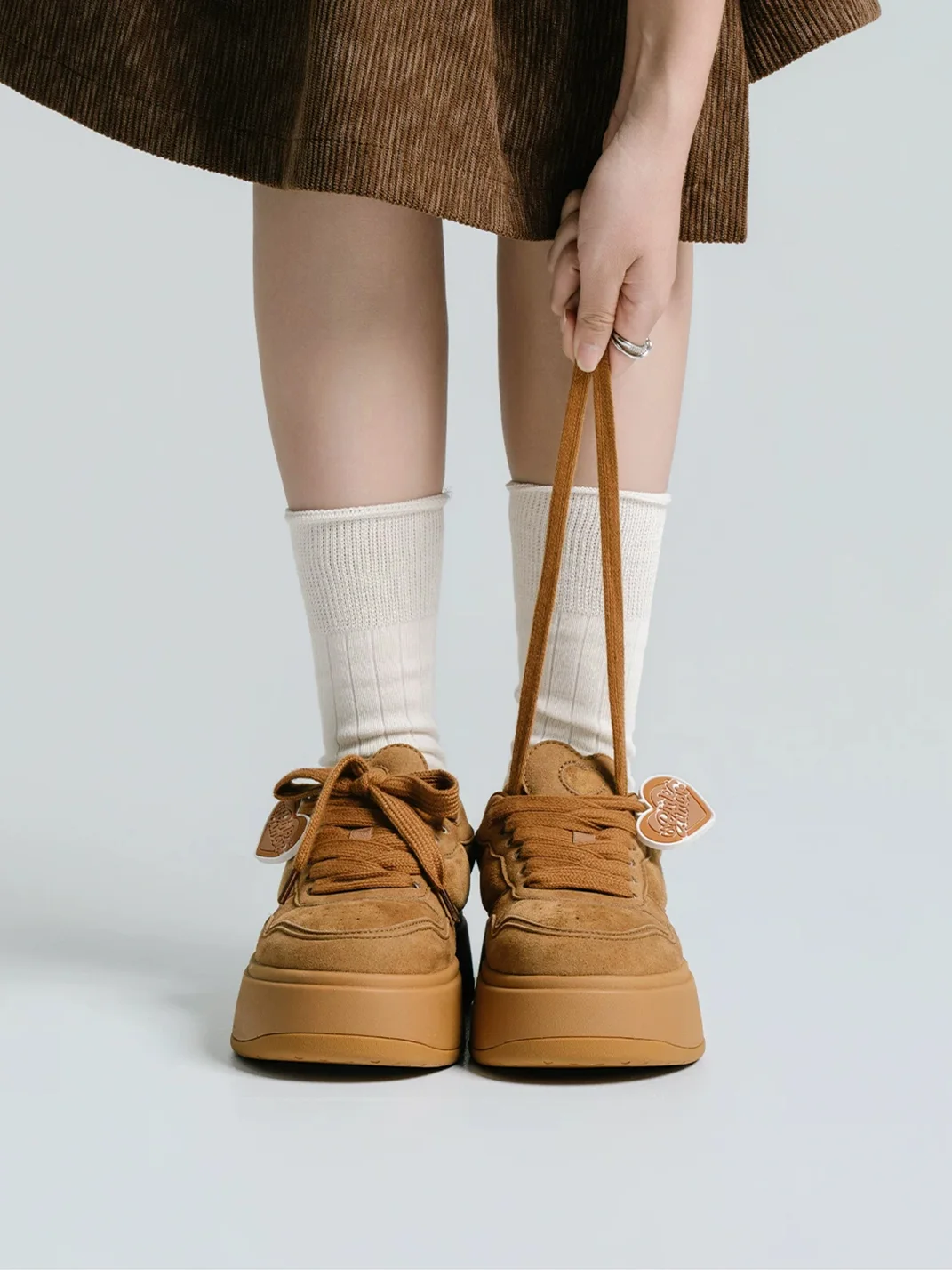 PINKAMOR | Women's Brown Platform Skate Sneakers