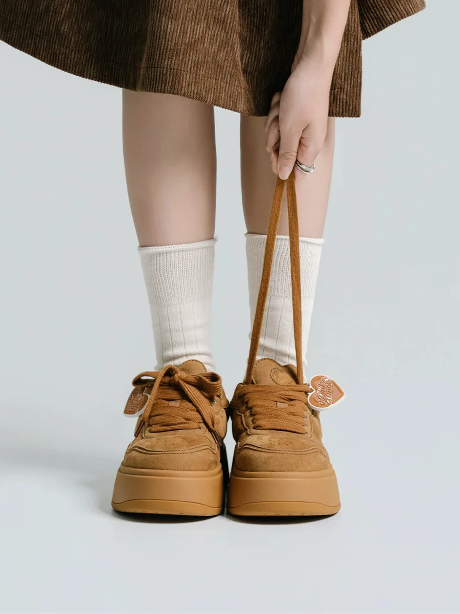 PINKAMOR | Women's Brown Platform Skate Sneakers - 2