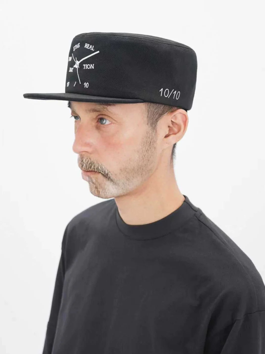 ETHEREAL PRODUCTION | Embroidered Clock Flat Brim Baseball Cap
