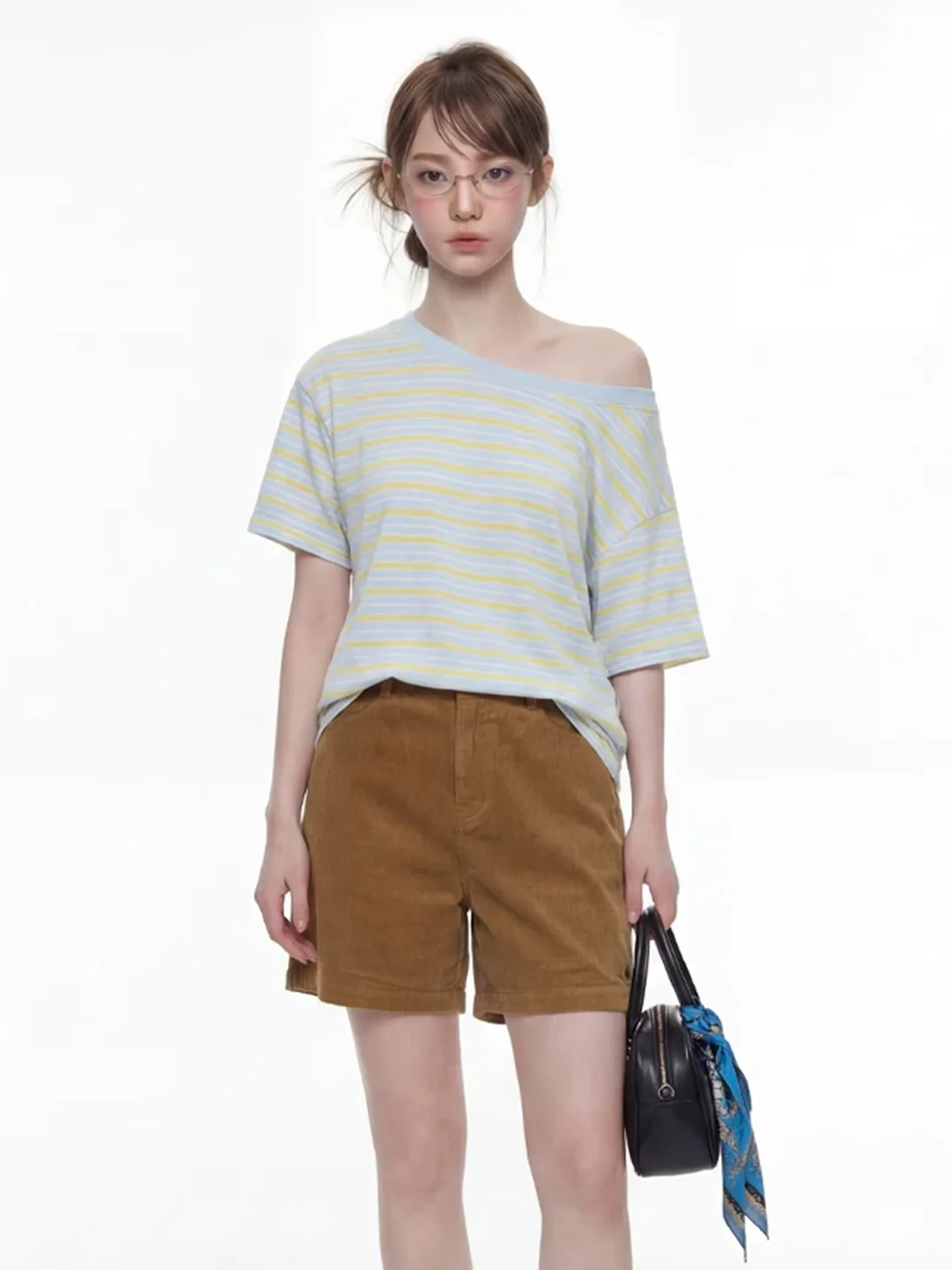 Wonderful Story | Women's Striped Wide Neck T-Shirt
