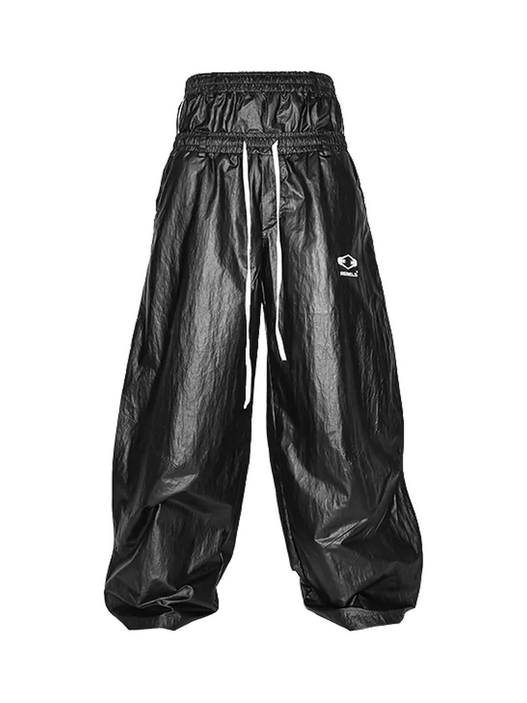 LoseControlEdge | Double Waist Coated Wide Leg Pants