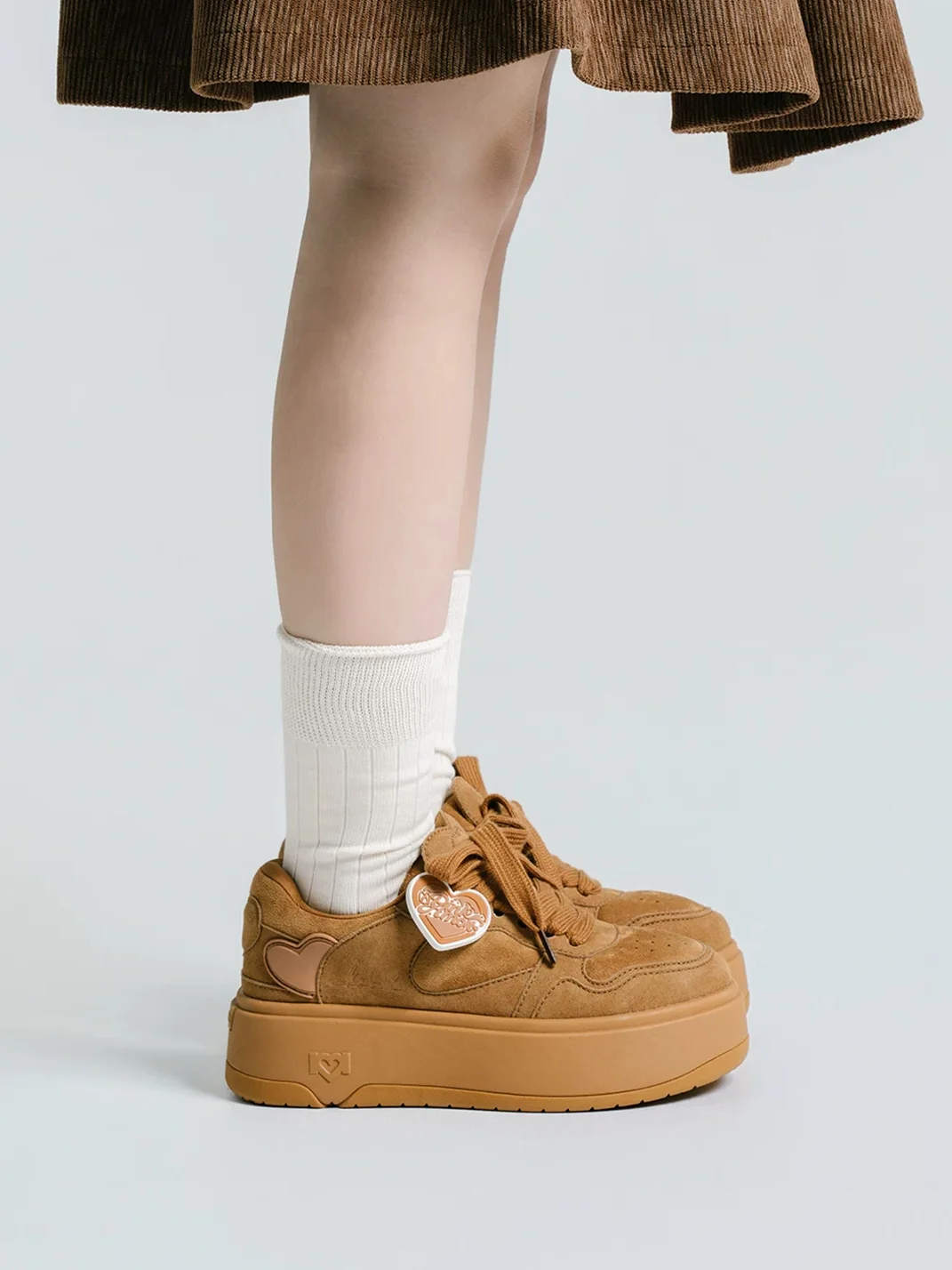 PINKAMOR | Women's Brown Platform Skate Sneakers
